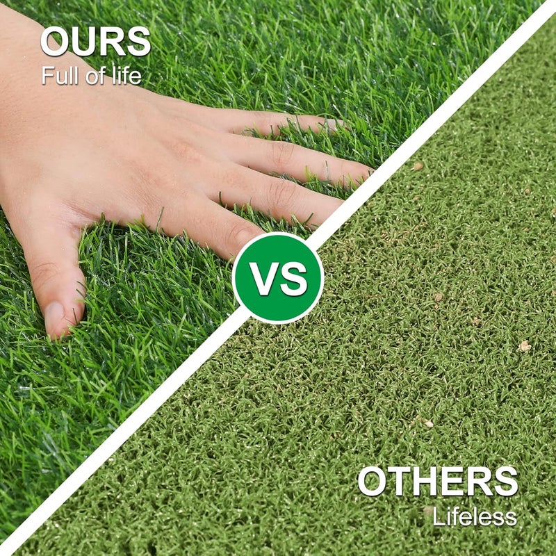 OLanto Artificial Grass Mat, Turf Grass Front Door Mats Outdoor/Indoor, Realistic Fake Grass Rug for Dog, Entrance, Patio, Camper, Home Decor, 36” x 47” - Image 5